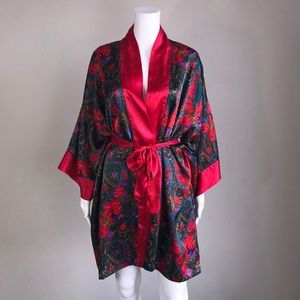 Vintage Gold Label Victoria's Secret Silky Floral Robe